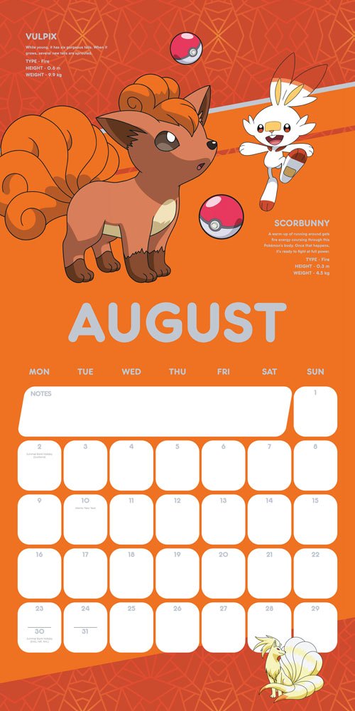 Pokémon Kalender 2021 | Otaku Heaven